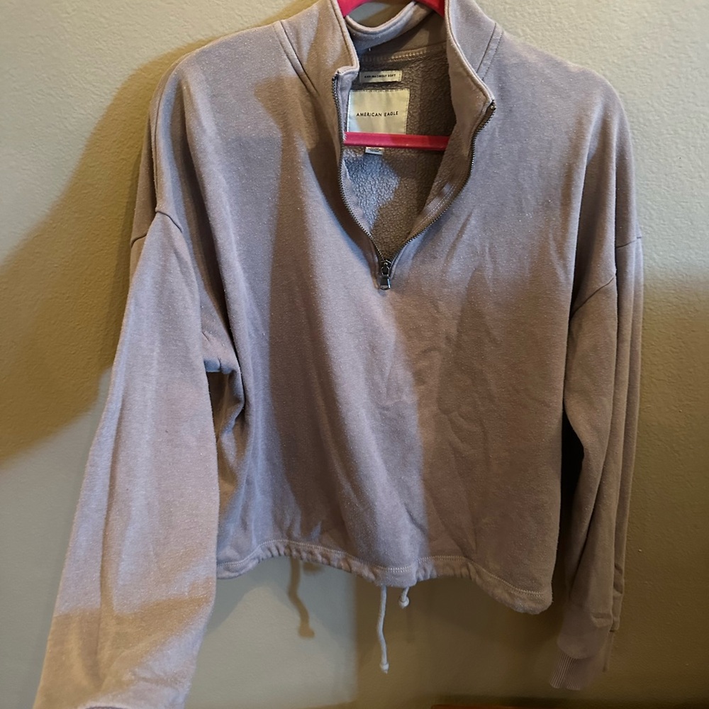 American Eagle Outfitters Lavender Half-Zip Sweater